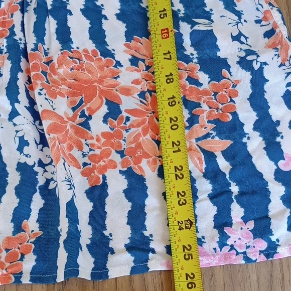 Ruby Rd. Floral Striped Blouse - Blue, Pink, White - Picture 13 of 15